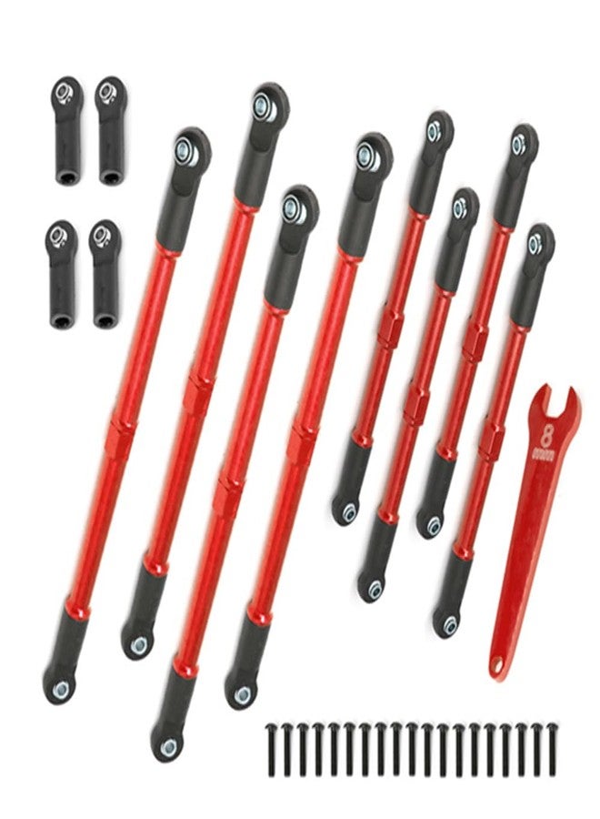 UURCSKY Aluminum Steering Links Turnbuckles tie Rod 5319X 5338R for 1/10 E-Revo E Revo 2.0 D251 RC Car Upgrade Parts(Red) - Image 4
